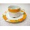 TAZA Y PLATO CAFE 120ML PORCELANA NARANJAS