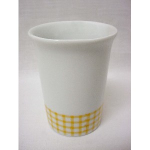 VASO BAÑO REDONDO VICHY AMARILLO