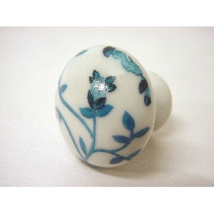 POMO PORCELANA PEQUEÑO TRAMA AZUL