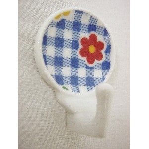 PERCHA COLGADOR FLOR VICHY AZUL