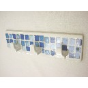 PERCHA TRIPLE CUBO MOSAICO AZUL