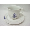 TAZA Y PLATO TE 200ML MOTIVOS MARINO