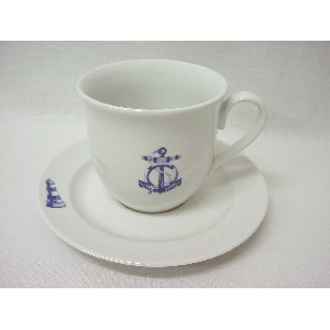 TAZA Y PLATO TE 250ML MOTIVOS MARINO