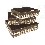JUEGO 3 BANDEJAS RAMA RECTANGULAR MARRON
