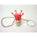 TAPON BOTELLA CON CADENA CORONA ROJO
