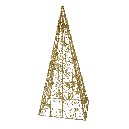 ARBOL PIRAMIDE NAVIDAD PLEGABLE DORADO BRILLO