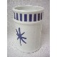 VASO BAÑO ESTRIAS RAYAS SIMBOLO AZUL