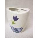 VASO CEPILLOS CURVA OLAS TULIPAN AZUL