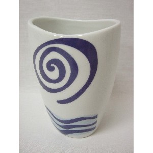 VASO BAÑO CURVA OLAS SIMBOLO AZUL