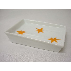 JABONERA BAÑO PLIEGUE ESTRELLAS NARANJA