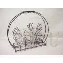 6 VASOS TRANSPARENTE CON SOPORTE AZUL