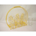 6 VASOS TRANSPARENTE CON SOPORTE AMARILLO
