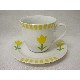 TAZA Y PLATO TE 250 RAYAS TULIPAN AMARILLO