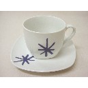 TAZA Y PLATO TE 200ML ASTERISCO AZUL