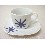 TAZA Y PLATO CAFE 75ML ASTERISCO AZUL