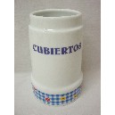 CUBERTERO SIN CUBIERTOS FLOR VICHY AZUL