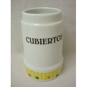 CUBERTERO SIN CUBIERTO FLOR VICHY AMARILLO