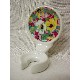 SOPORTE CEPILLO PARED FLOR BLANCO AMARILLO