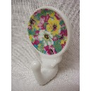 PERCHA COLGADOR FLOR BLANCO AMARILLO