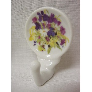 PERCHA COLGADOR ADHESIVA FLORES 2