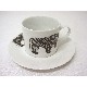 TAZA Y PLATO TE 300ML ANIMAL NEGRO SURTIDO