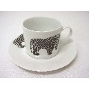 TAZA Y PLATO TE 300ML ANIMAL NEGRO SURTIDO