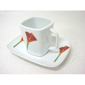 TAZA Y PLATO RECTA CAFE CALA ROJA