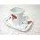 TAZA Y PLATO RECTA CAFE 80ML CALA ROJA