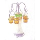 CANDELABRO SEXTUPLE FIGURA MUJER VIOLETA