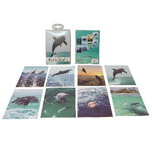 JUEGO 8 POSTALES BLISTER DELFINES SURTIDO