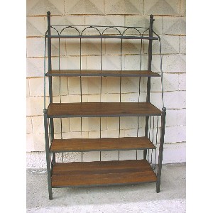 ESTANTERIA FORJA MADERA QUINTUPLE GRANDE