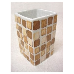 VASO BAÑO MING MOSAICO MARRON