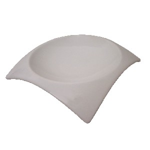 CUENCO CUADRADO CURVA PORCELANA BLAN 