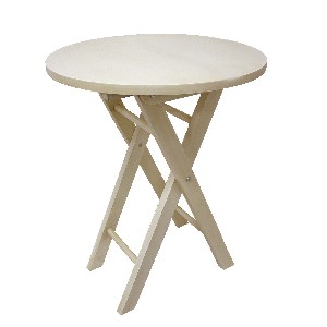 MESA REDONDA PLEGABLE MADERA CREMA 