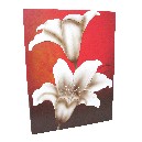 CUADRO PIEL GRUESO RELIEVE FLOR BLANCO