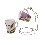 JUEGO TU Y YO SOPORTE 2 TAZAS MUG 275ML BLANCO-VIOLETA