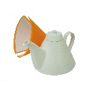 TETERA CONO PORCELANA TERMO NARANJA 