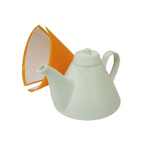 TETERA CONO PORCELANA TERMO NARANJA 