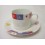 TAZA Y PLATO TE PORCELANA CORAZON COLORES