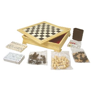 JUEGO DE MESA MULTIPLE 6 CAJA MADERA