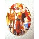PLACA MADERA OVAL BAÑO NIÑOS ANTIGUO