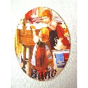 PLACA MADERA OVAL BAÑO NIÑOS ANTIGUO