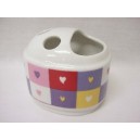 VASO CEPILLOS BORDE CORAZON COLORES