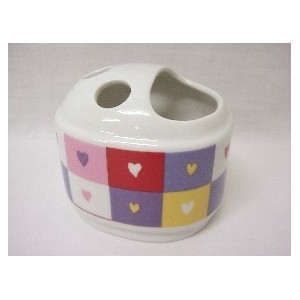 VASO CEPILLOS BORDE CORAZON COLORES