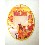 PLACA MADERA OVAL SALON GRANDE AMARILLO