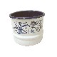 TAZA REDONDA FRANJA RELIEVE FLORES 