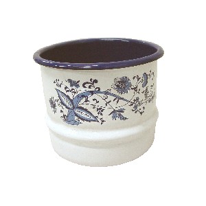 TAZA REDONDA FRANJA RELIEVE FLORES 