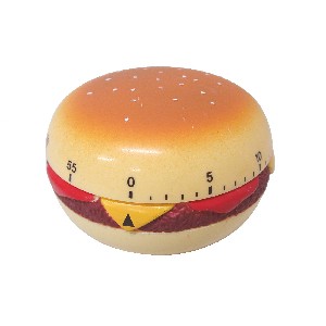 AVISADOR DE COCINA HAMBURGUESA MARRON