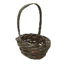 CESTA MIMBRE MINI OVAL CON ASA NEGRA