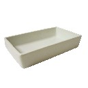 BANDEJA RECTANGULAR BORDE PORCELANA BLANCO